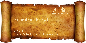 Leimeter Mikolt névjegykártya